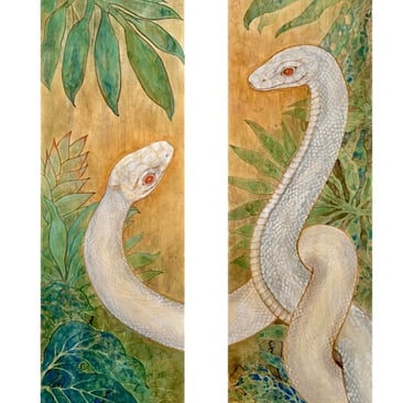 Vital Energy — Rebirth and Revival ©2025, Fumiyo Yoshikawa 48x12 inches each, sumi ink on Kozo paper