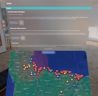 visionOS layout with two windows