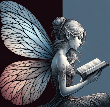 fairy in corner read book 