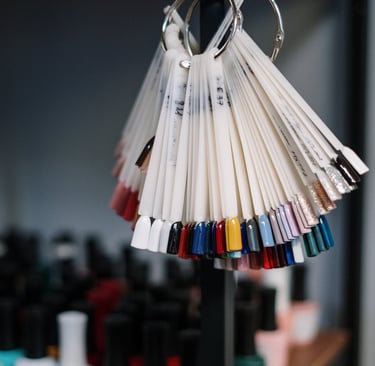 artificial nail polish color samples 