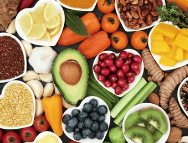 plates of healthy fruits