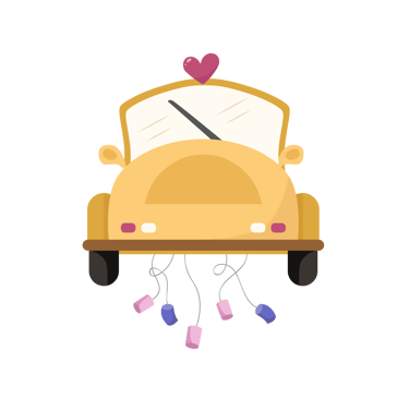 Une voiture de mariés 