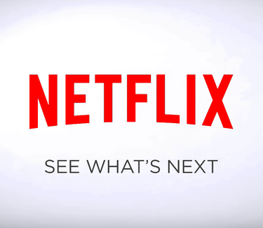 Image of NETFLIX logo with tagline see what's next
