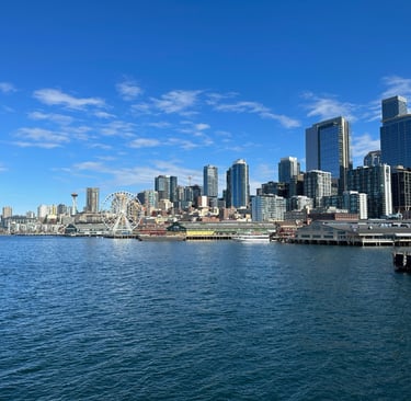 The Seattle skyline seen from the water