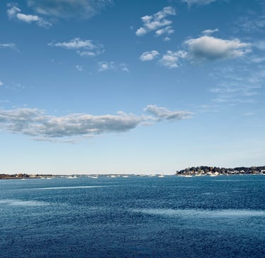 looking over salem harbor to marblehead