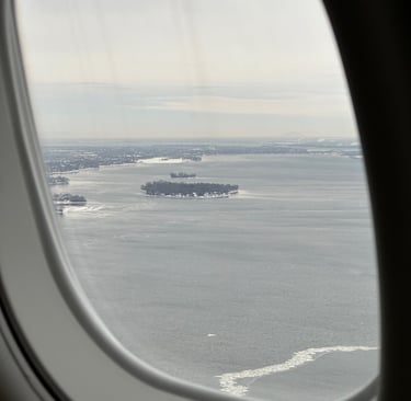 The Saint-Laurent River from an airplane window