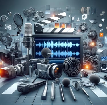 a laptop computer with a laptop and various musical instruments