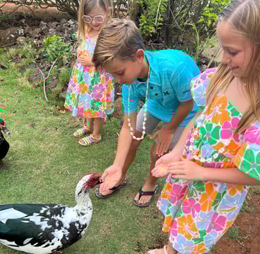 Kids at a Luau in Hawaii