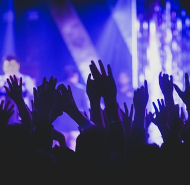 a person holding their hands up in the air