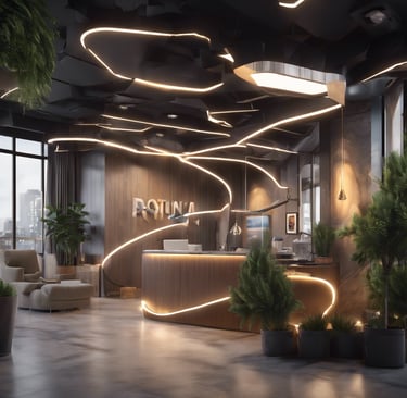 a red background with a line of white circles