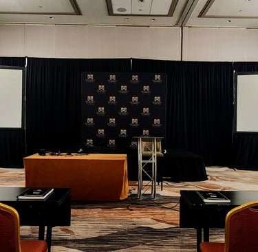 corporate setup with 2 screens