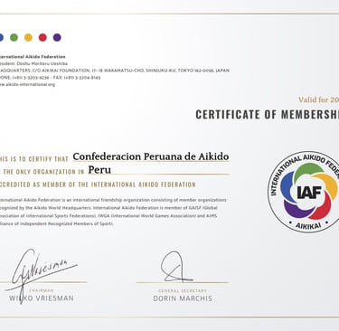 Certificado Peru miembro de la IAF