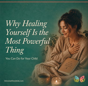 A peaceful woman practicing self-care for gentle parenting and emotional healing.