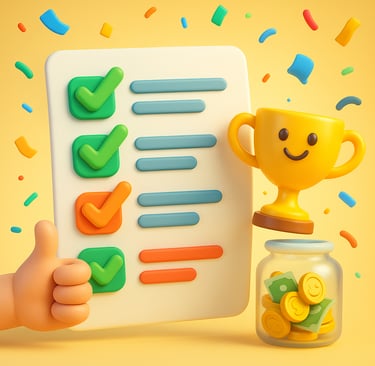 Financial goal tracking worksheet for kids and parents