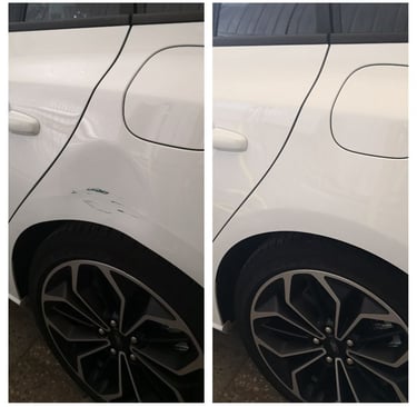 Varillero en Madrid reparando abolladura sin pintar