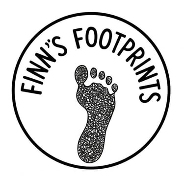 Finn's Footprints logo for budget travel advice and tips.