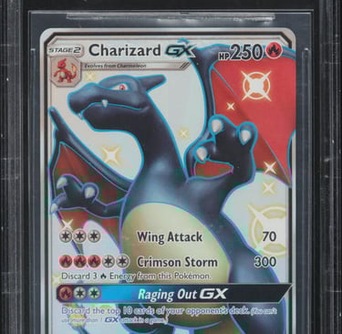 “BGS 10 Charizard GX Pokémon card featuring holographic artwork and powerful GX attack.”