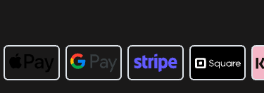 Accepted payment methods including Visa, Mastercard, PayPal, Apple Pay, and more