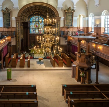 St Alfege - the view from the gallery into the nave