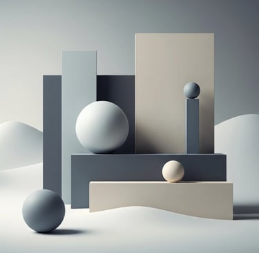 Minimalist geometric art in soft winter tones — inspired by Scandinavian interiors and calm shapes.