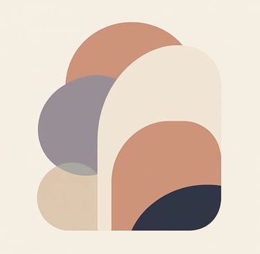 Layered abstract artwork in soft pastel tones — minimalist Nordic aesthetic with gentle flow.