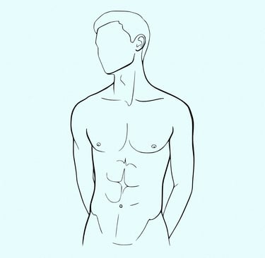 Minimalist male figure sketch in profile — clean black line drawing with visual stillness and Nordic