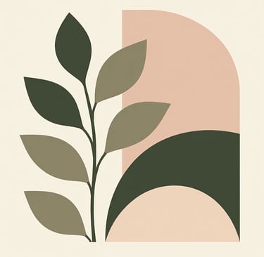 Geometric Scandinavian artwork in muted nature tones — minimalist composition with calm balance.