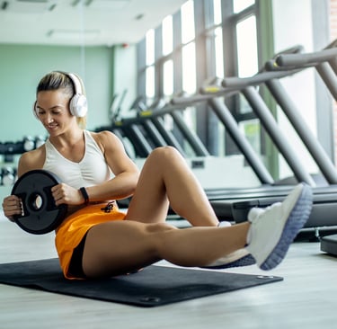 a lady working out in the gym