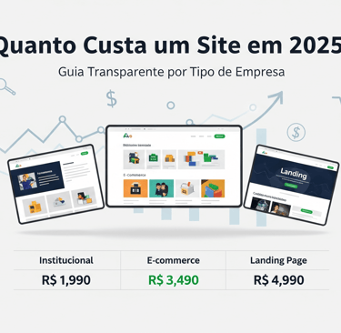 uma página de site com vários tipos diferentes de páginas de site