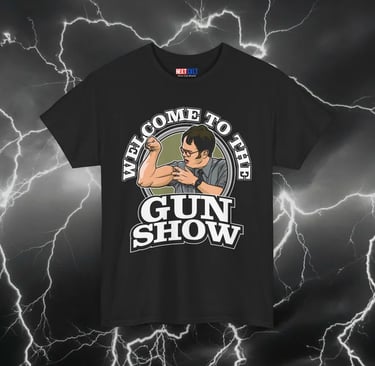 Welcome To The Gun Show T-Shirt – Funny Dwight Schrute Meme The Office Tee for Gym, Workout & Fitnes