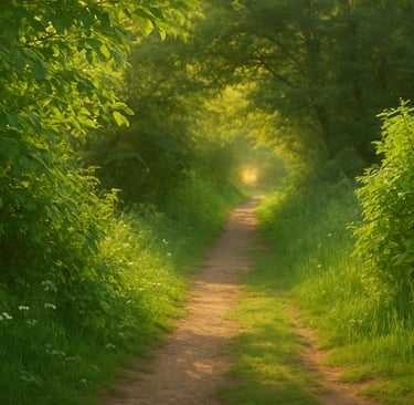 una strada sterrata con un percorso che conduce attraverso gli alberi: crescita personale.