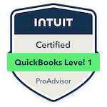 Intuit QuickBooks Level 1 Certified ProAdvisor Badge