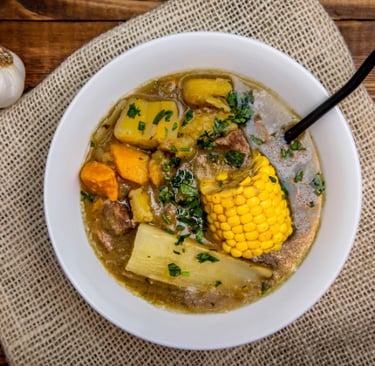 a bowl of soup puerto rican sancocho