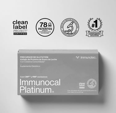 Immunocal Platinum: Precursor del Glutation potenciado con citratos de minerales y creatina.