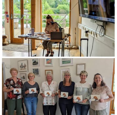 Artist and participants at the workshop