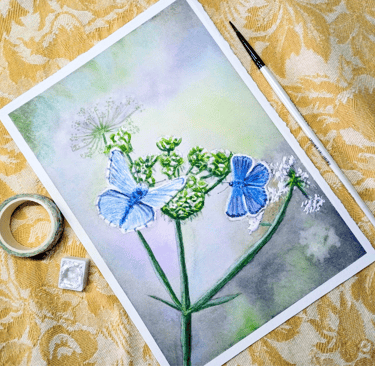 Butterflies and flowers painting workshop