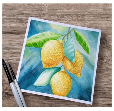 Photo of the lemons painting for workshop