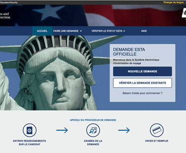 Faire la demande d'ESta pour les USA