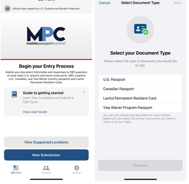 Mobil Passeport Control USA