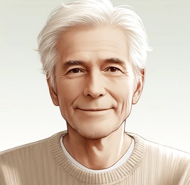 Jean, 75 ans, retraité heureux et engagé dans l'église. 