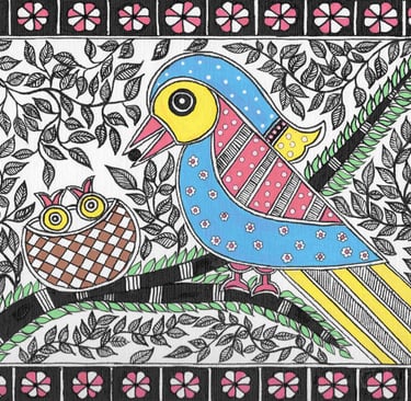 Joyful Song Madhubani Painting By Richa Rashmi- Richa Gallery
