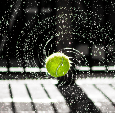 Padel Vibes, yellow padel ball spinning