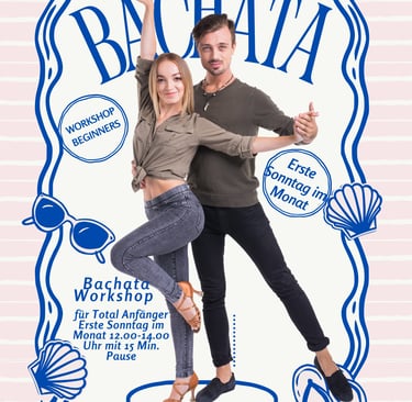 a man and woman dancing Bachata in Zürich Dance School el Social Bachata Wokshop for Beginnerst