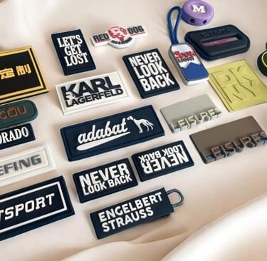 Vibrant and versatile custom rubber & silicone patches, a modern branding solution.