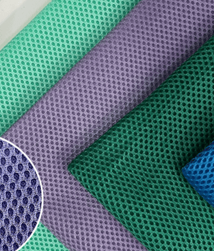 A variety of breathable and lightweight mesh fabrics for sporty custom bag designs.