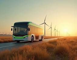 An EV bus on drive