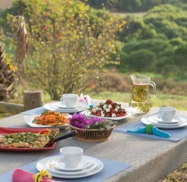 Nutritious vegetarian meal in Algarve, Portugal.