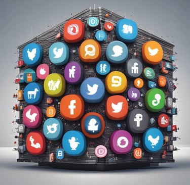 blue red and green letters illustration