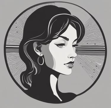 woman wearing black crew-neck shirt