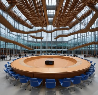 A close-up of a smiling woman lawyer in a professional setting.